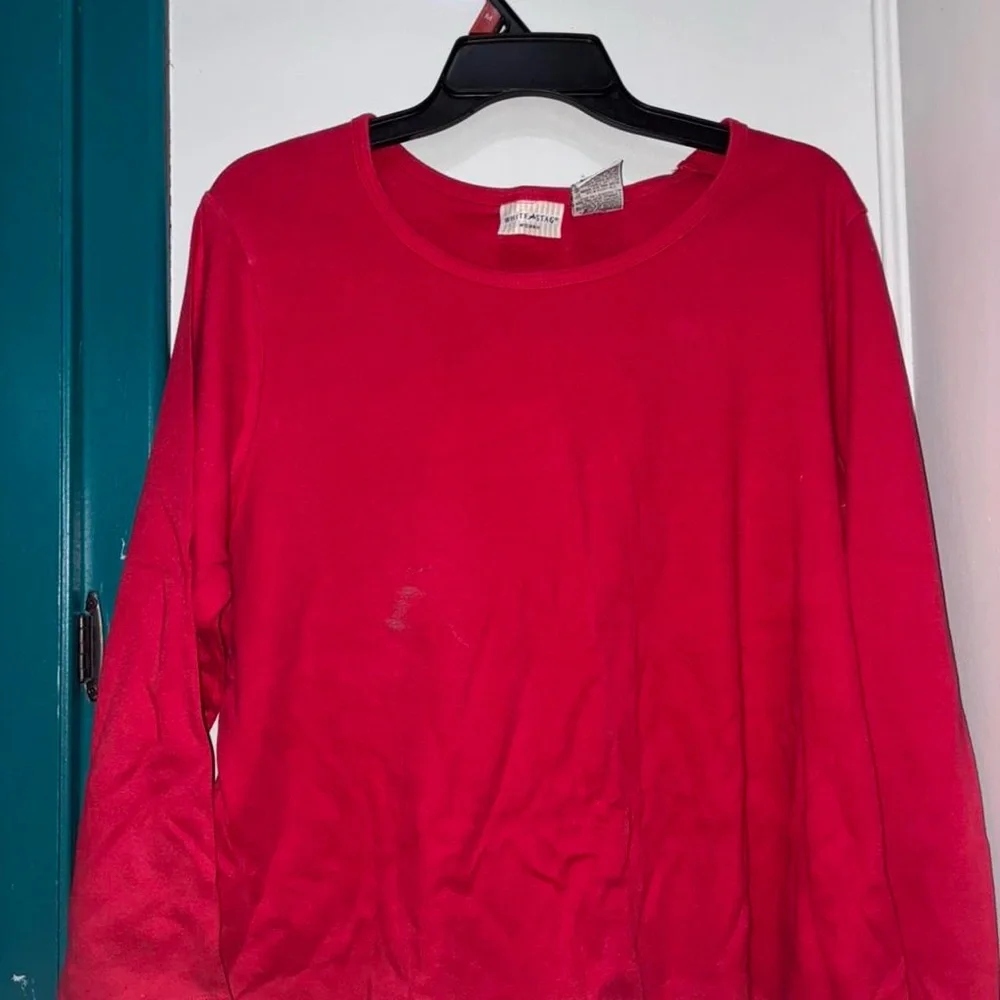 White Stag Bright Red Long-Sleeve Crew Tee